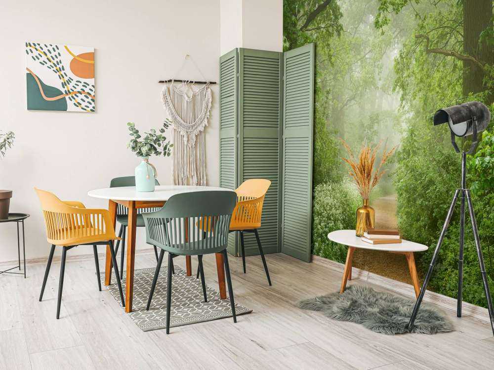 Mglisty las z drogą