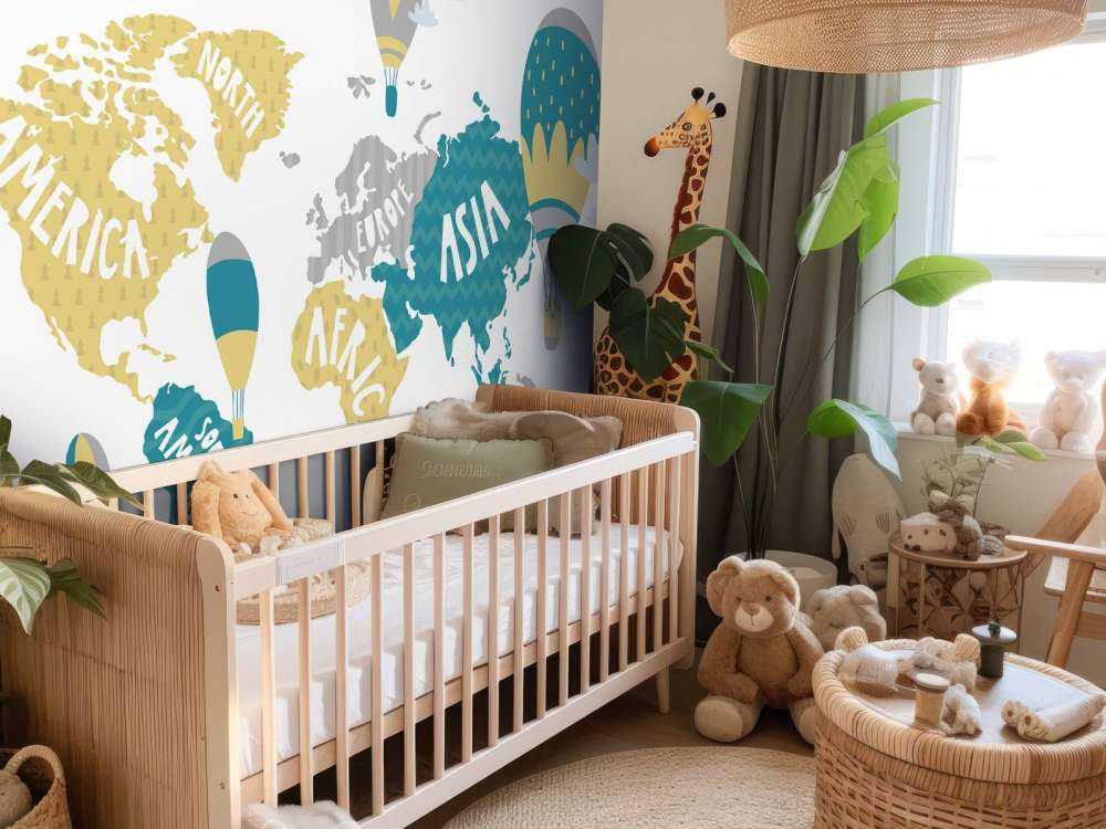 Mapa świata z balonami