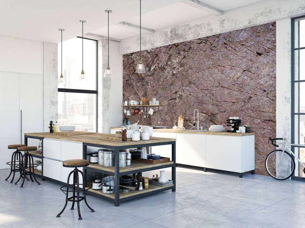 Szczegółowa skała z drzewami