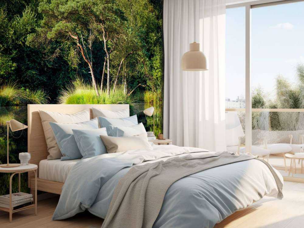 Wyspa w jeziorze leśnym