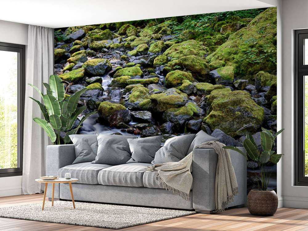 Bieżąca woda z głazami