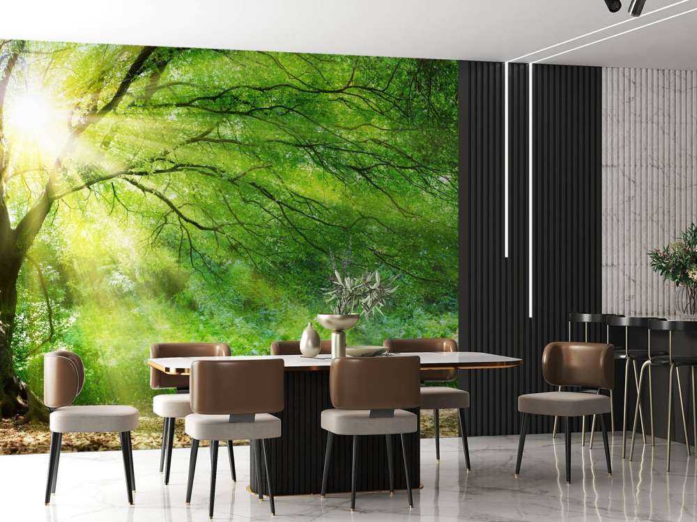 Duże drzewo ze słońcem