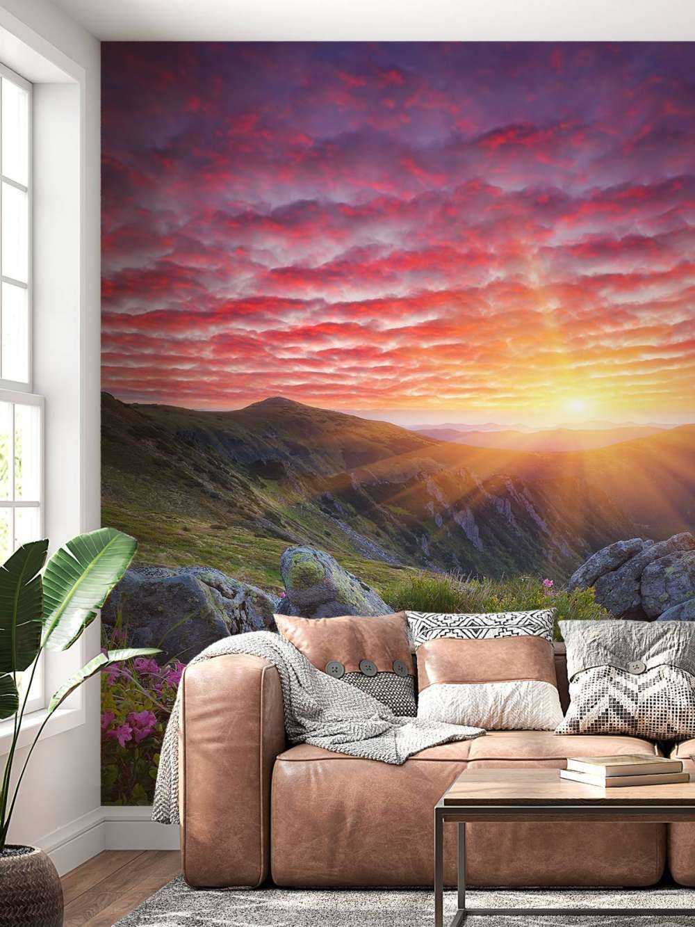 Fioletowy zachód słońca