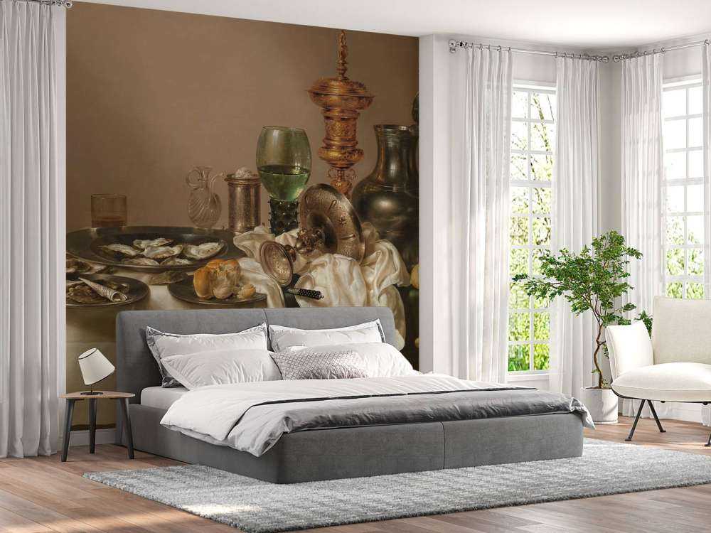 Martwa natura z pozłacanym kieliszkiem