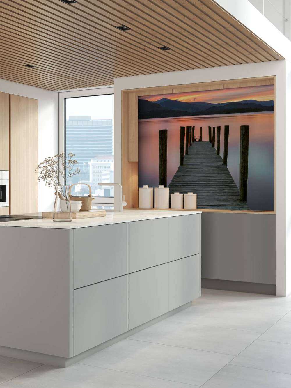 Rusztowanie o zachodzie słońca w kolorze różowym