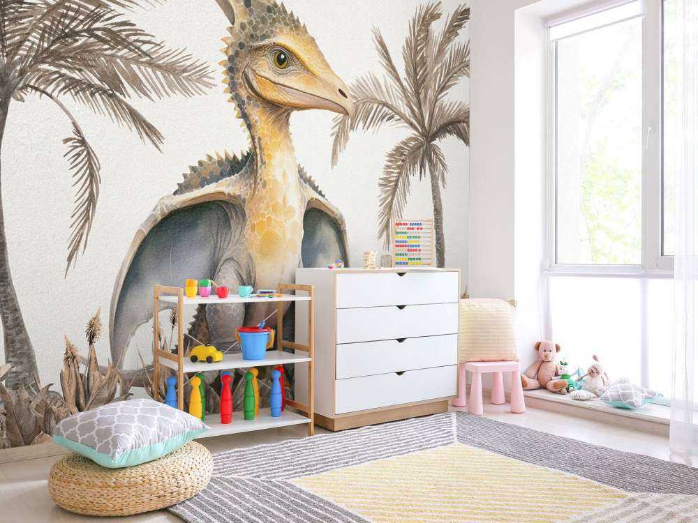 Młody pteranodon w taupe dżungli