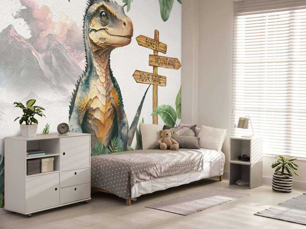 Młody velociraptor w dżungli