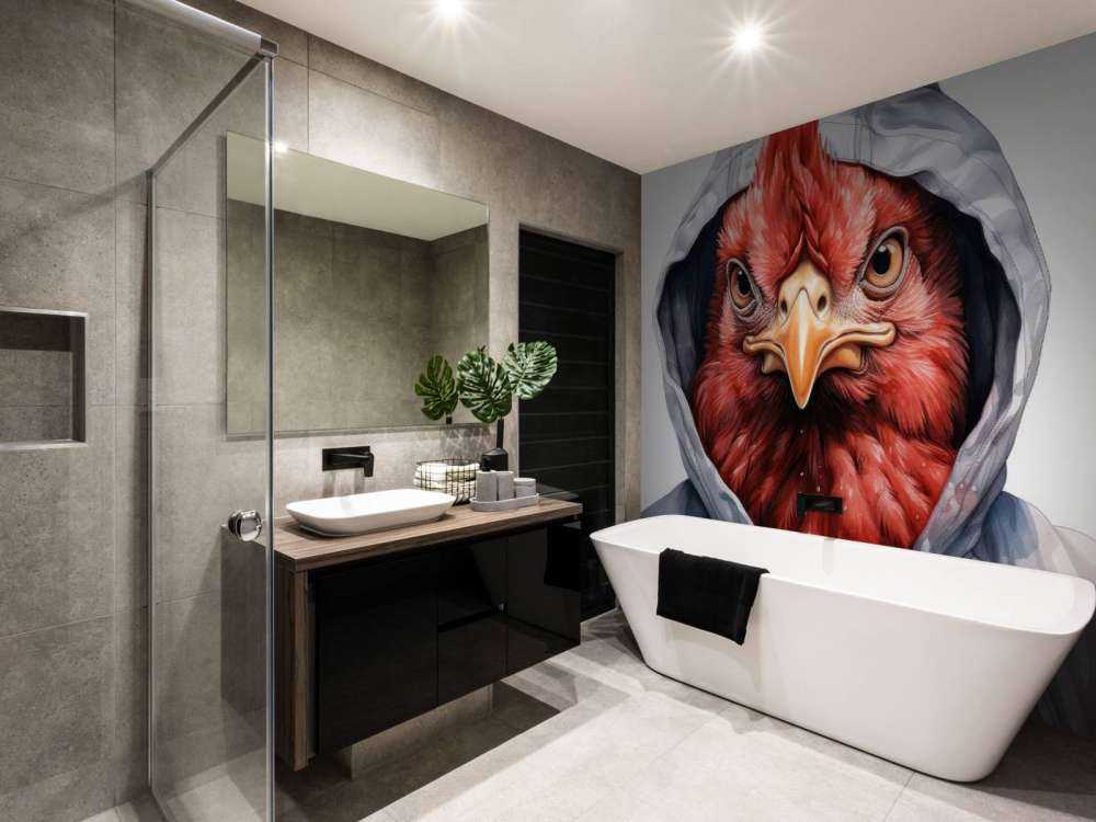 Akwarelowy rysunkowy kurczak w bluzie z kapturem