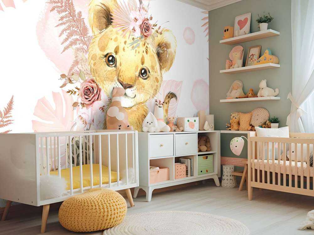 Dziecko różowej lwicy z dżungli