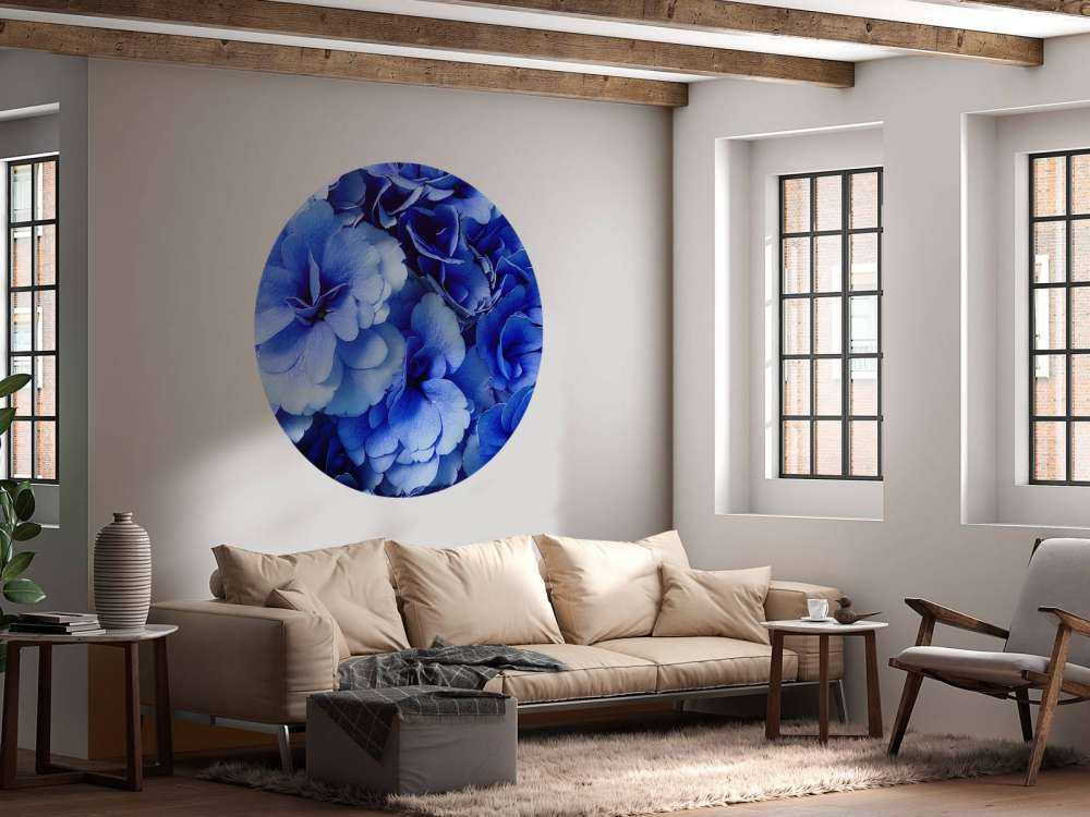 Zbliżenie na niebieskie hortensje