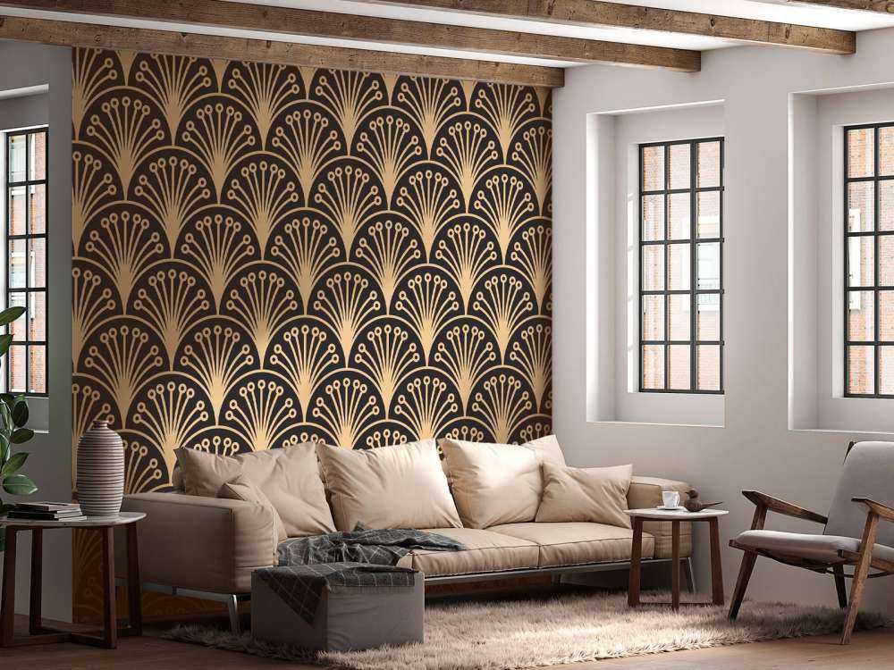 Złote kwiaty art deco