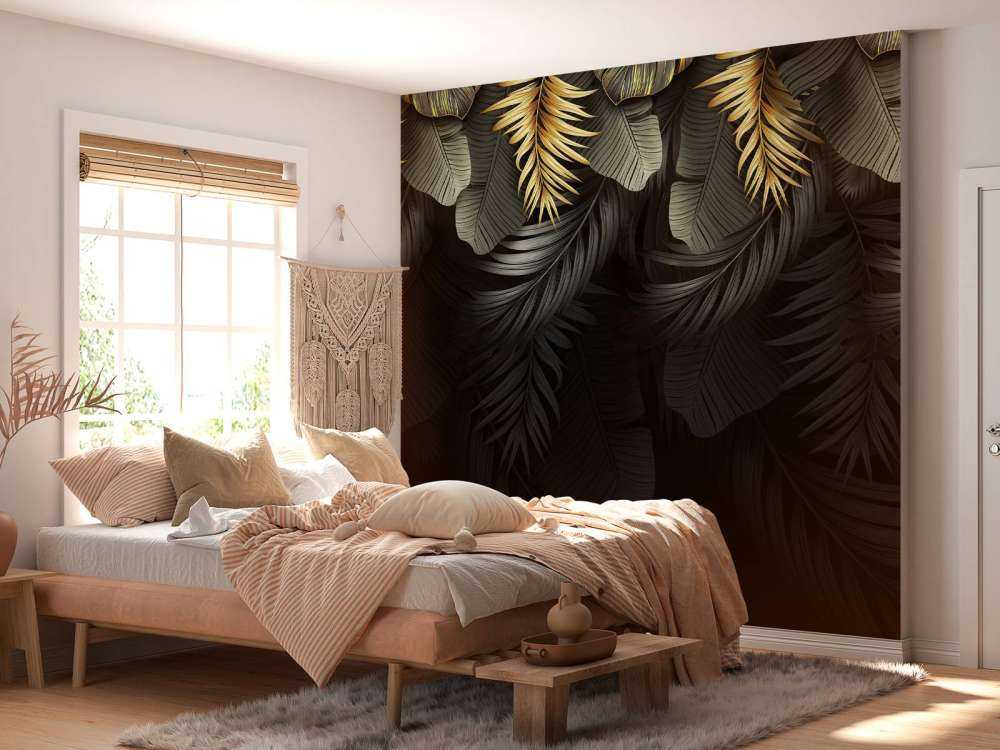 Liście na ciemnym tle