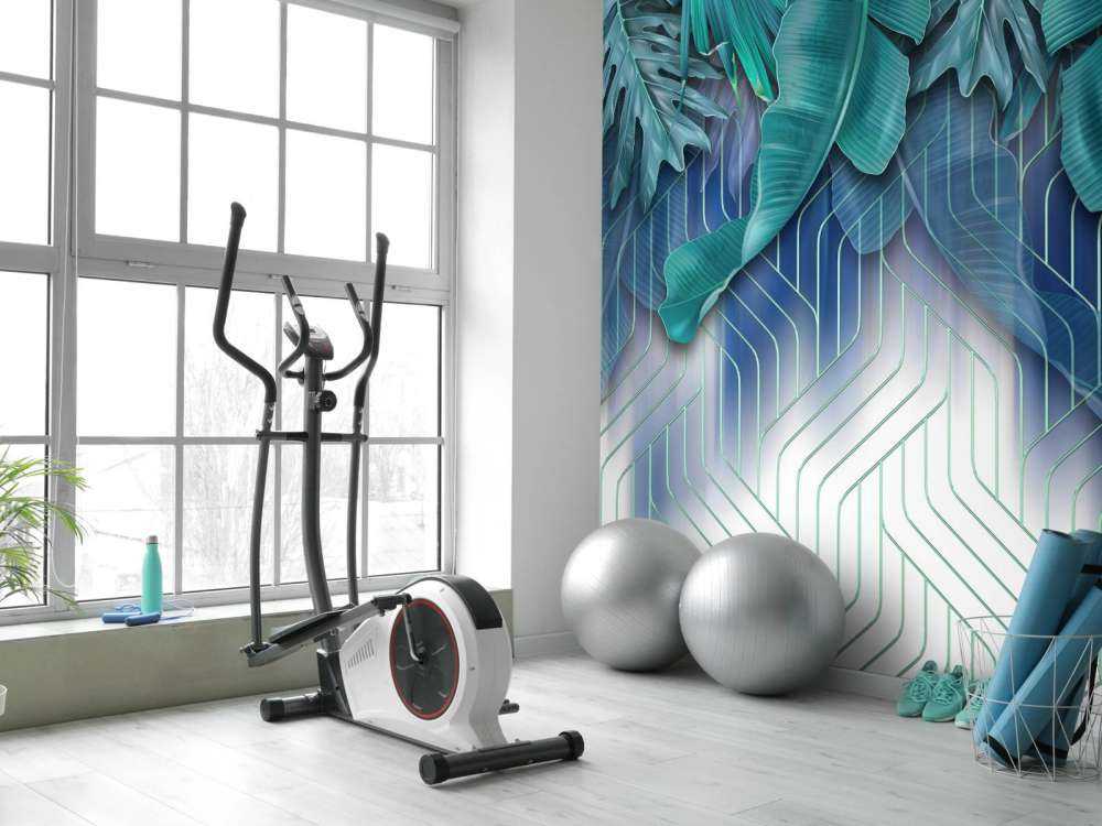 Zielone liście i graficzne zielone linie