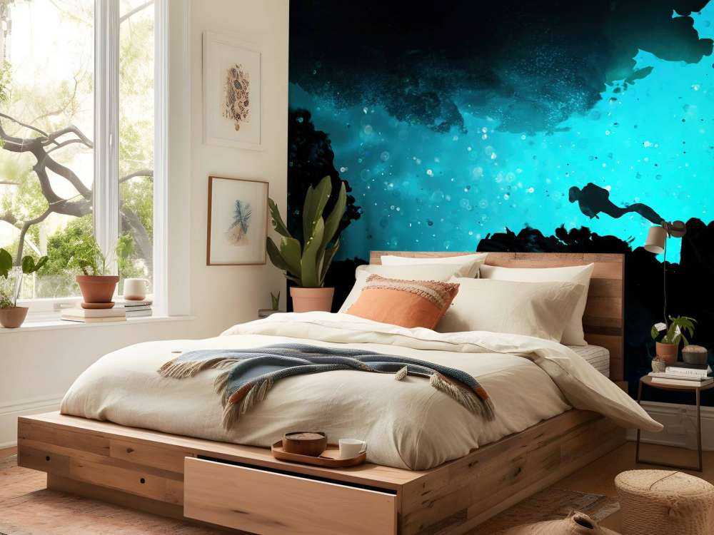 Wąska jaskinia z nurkiem