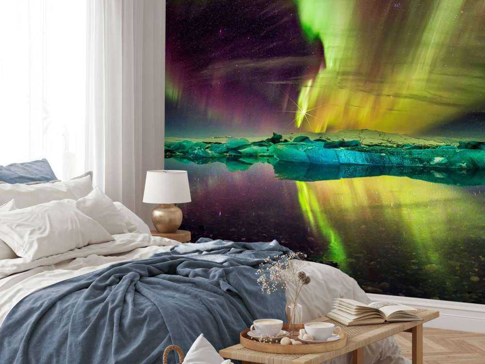 Zorze polarne w Jökulsárlón