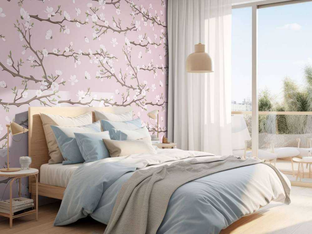 Różowe wiosenne gałązki