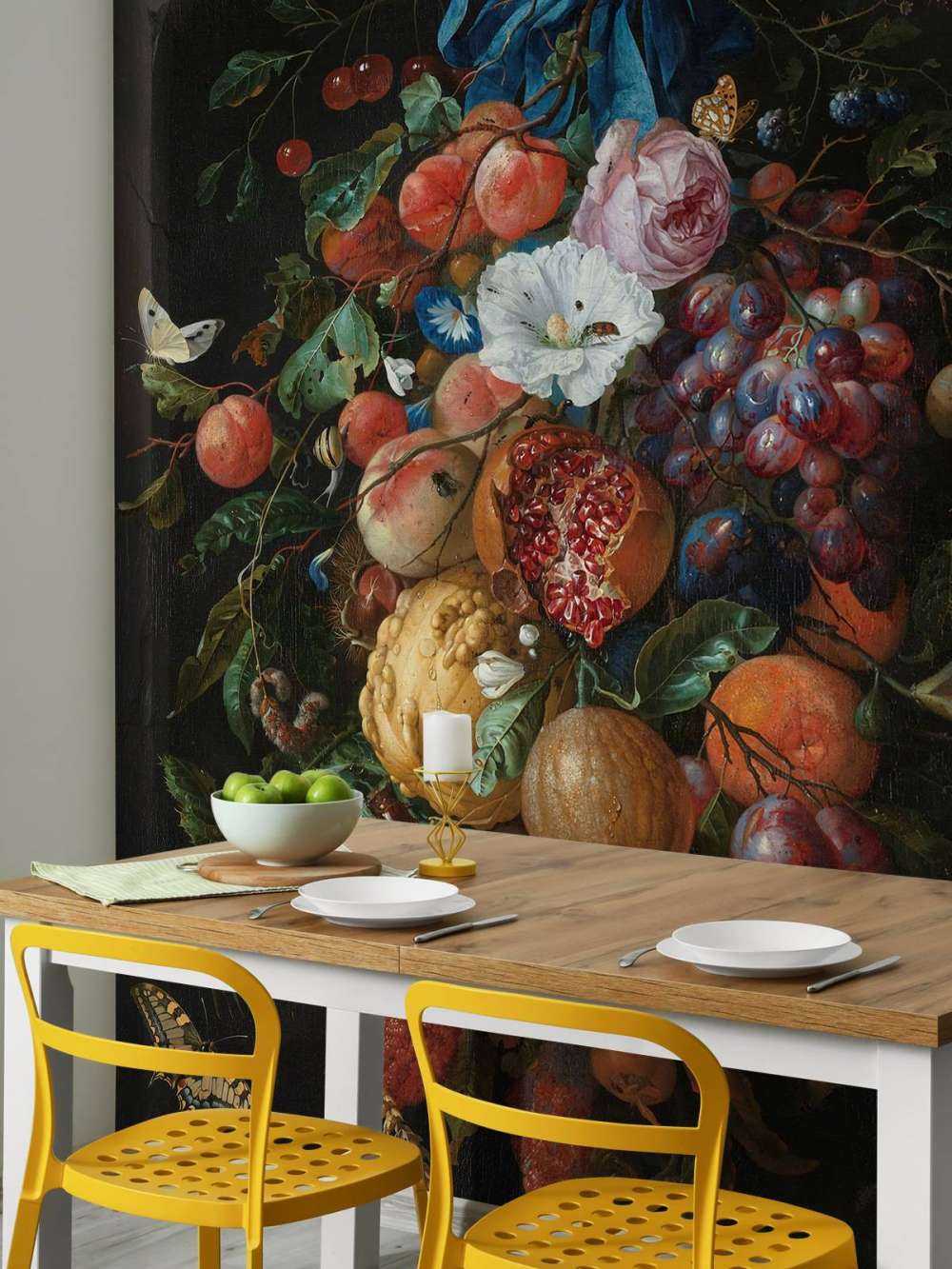 Feston z owoców i kwiatów