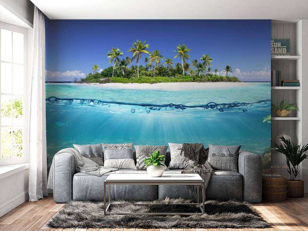 Tropikalna wyspa i rafa koralowa