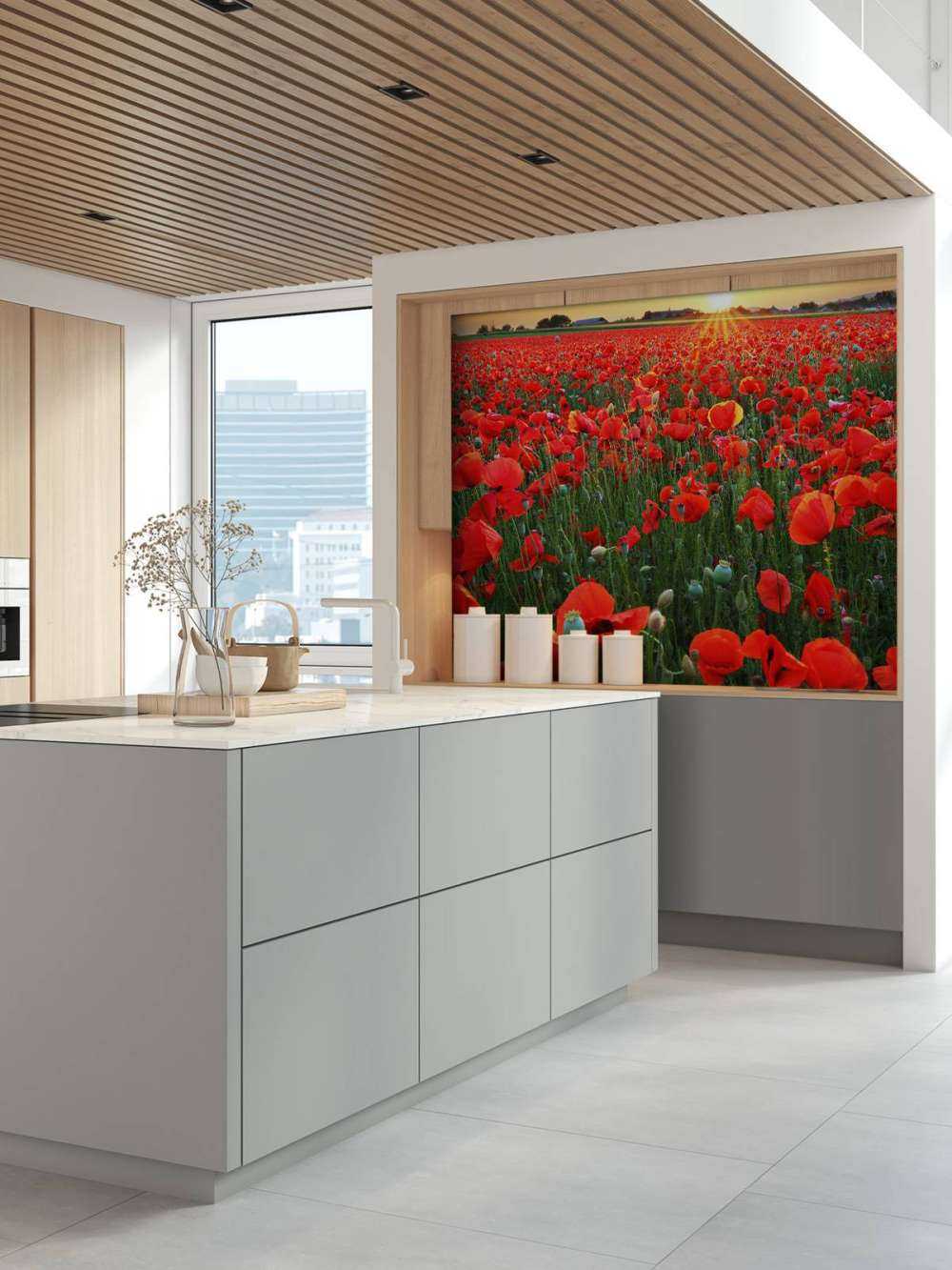 Maki o zachodzie słońca