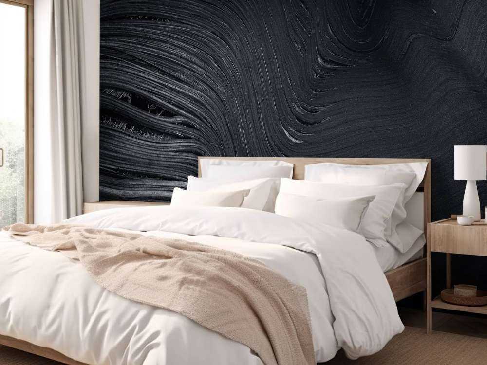 Stary liść palmowy w kolorze czarno-białym