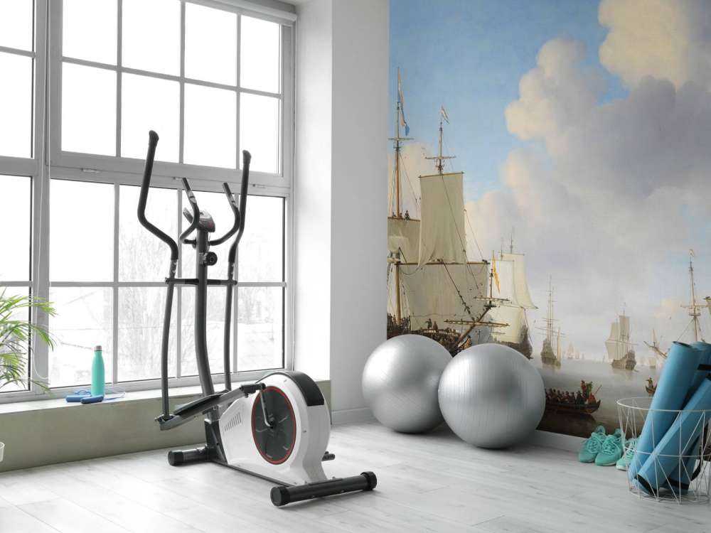 Tapeta fotograficzna Rijksmuseum. Holenderskie statki na spokojnym morzu.