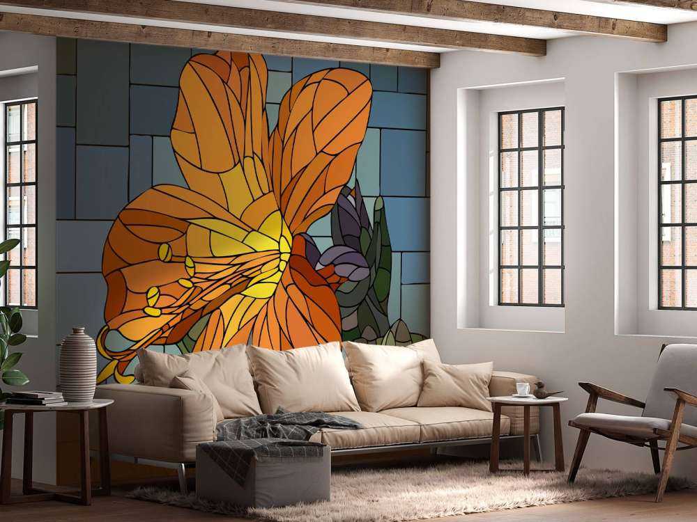 Kolorowy pomarańczowy kwiat