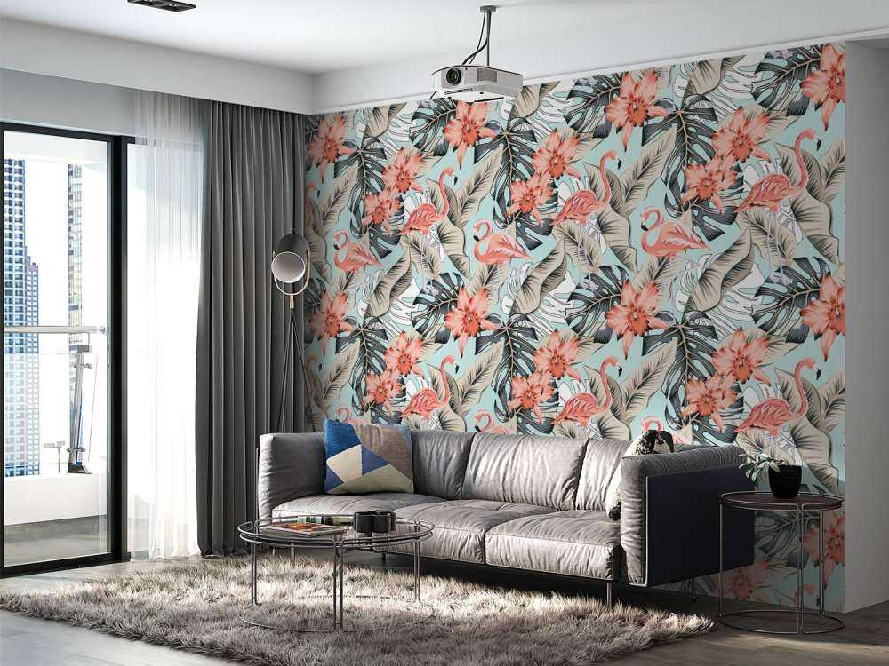 Tropikalny różowy flaming