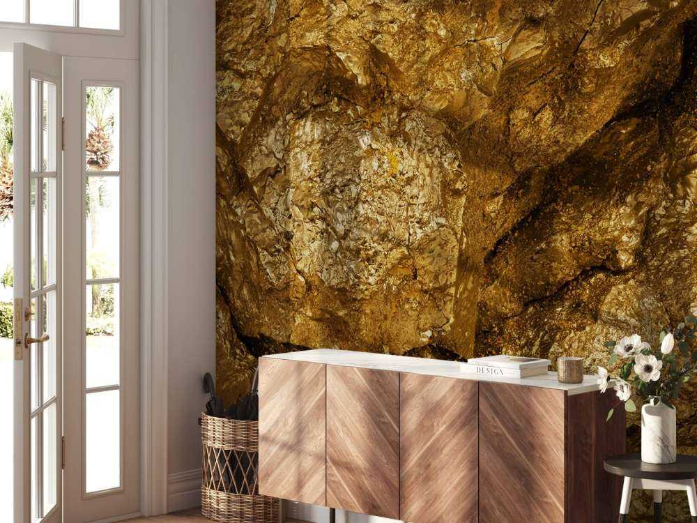 Zbliżenie na złoty kamień