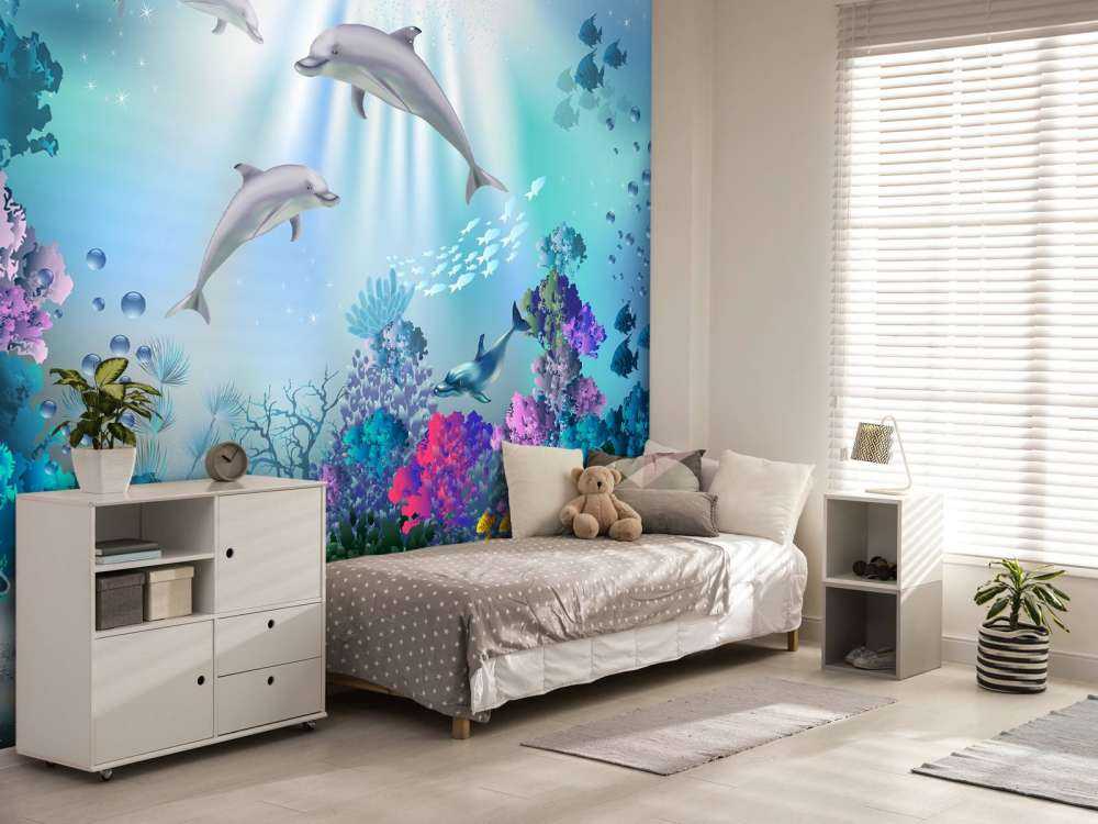 Podwodny świat z delfinami