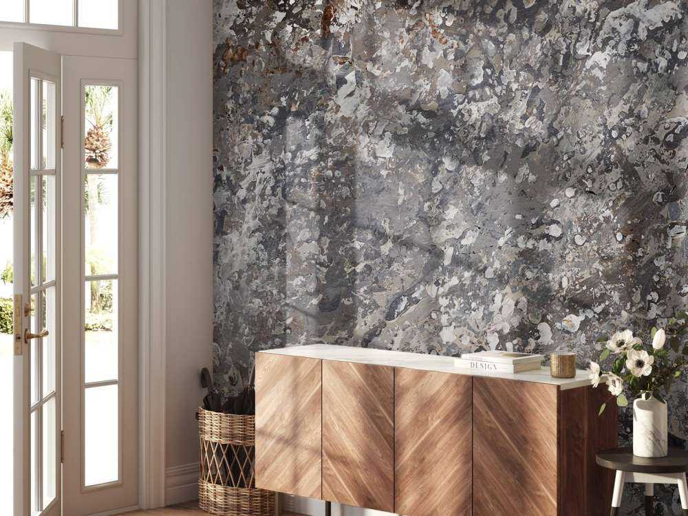 Ściana o szarej strukturze