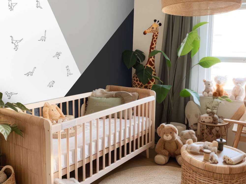 Czarno-białe trójkąty z dinozaurami