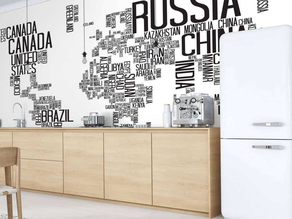 Typograficzna mapa świata