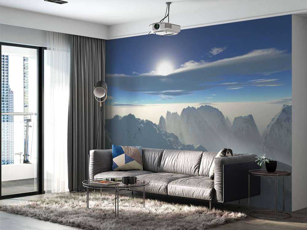 Śnieżne szczyty górskie panorama