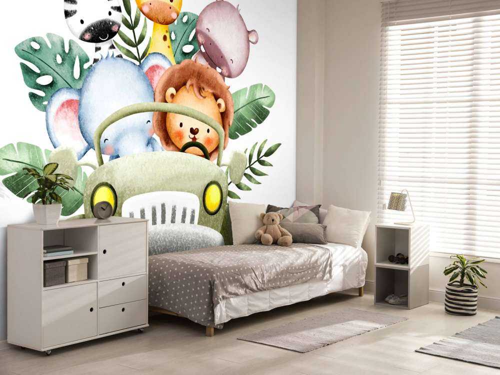 Zwierzęta safari w jeepie