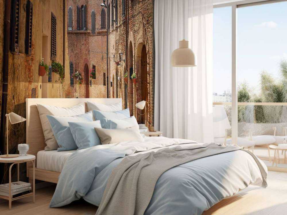 Klasyczna ulica z kwiatami