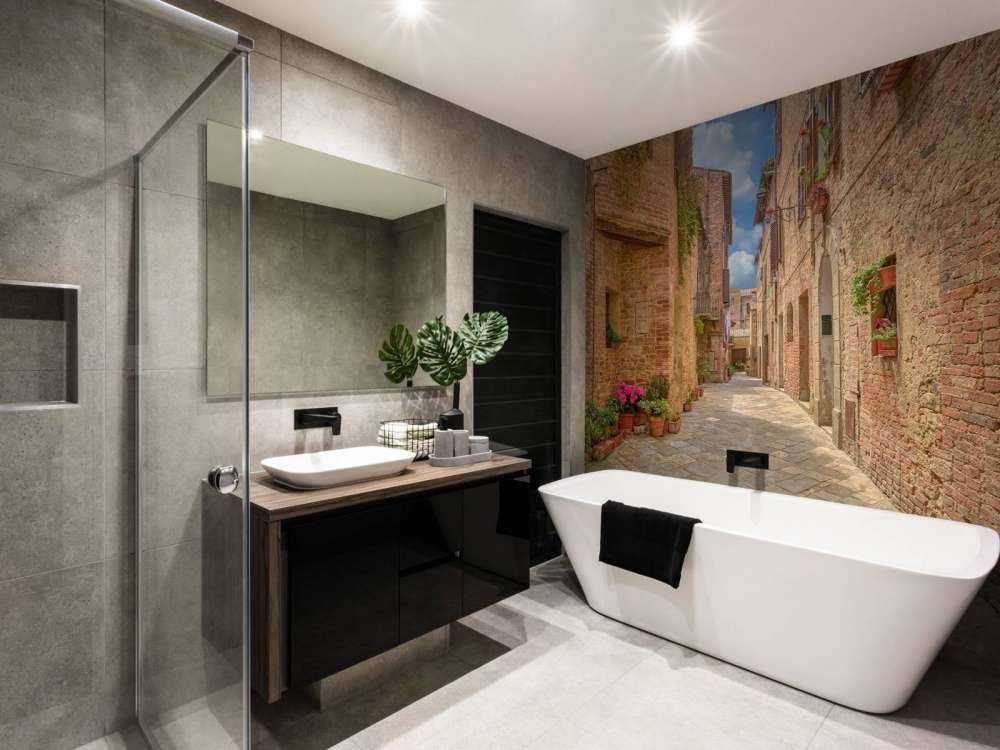 Włoska ulica z roślinami i kwiatami