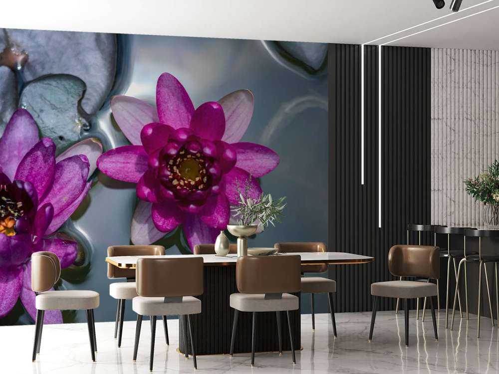 Różowy kwiat lotosu w wodzie