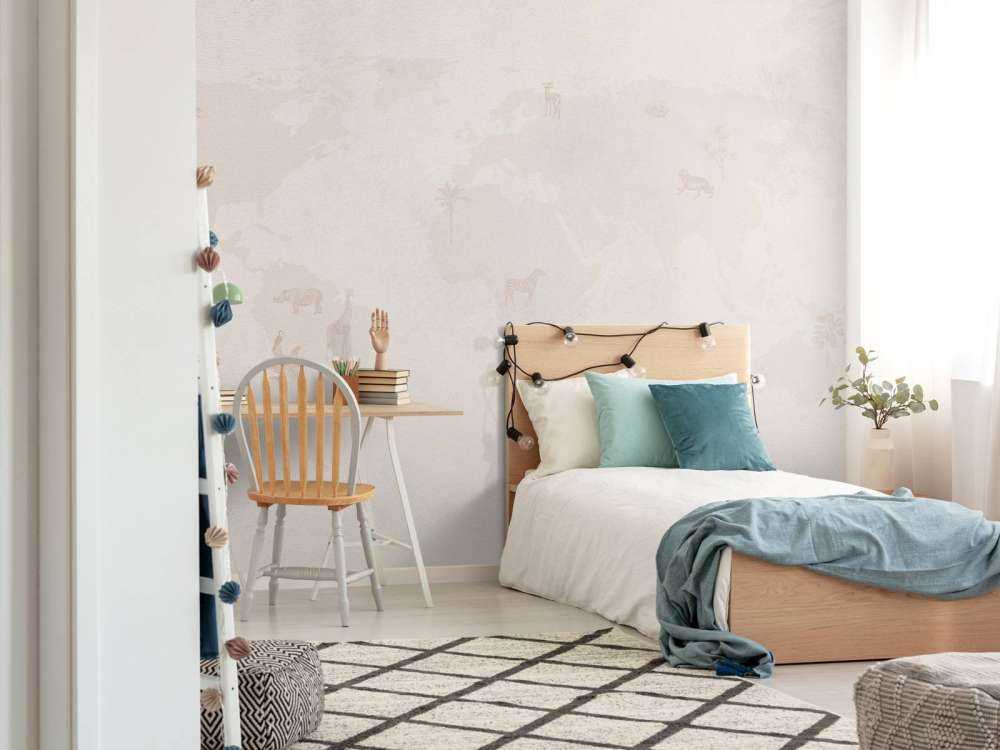 Mapa świata szkic taupe