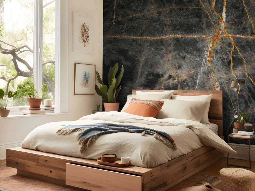 Ciemny marmur z odcieniami miedzi