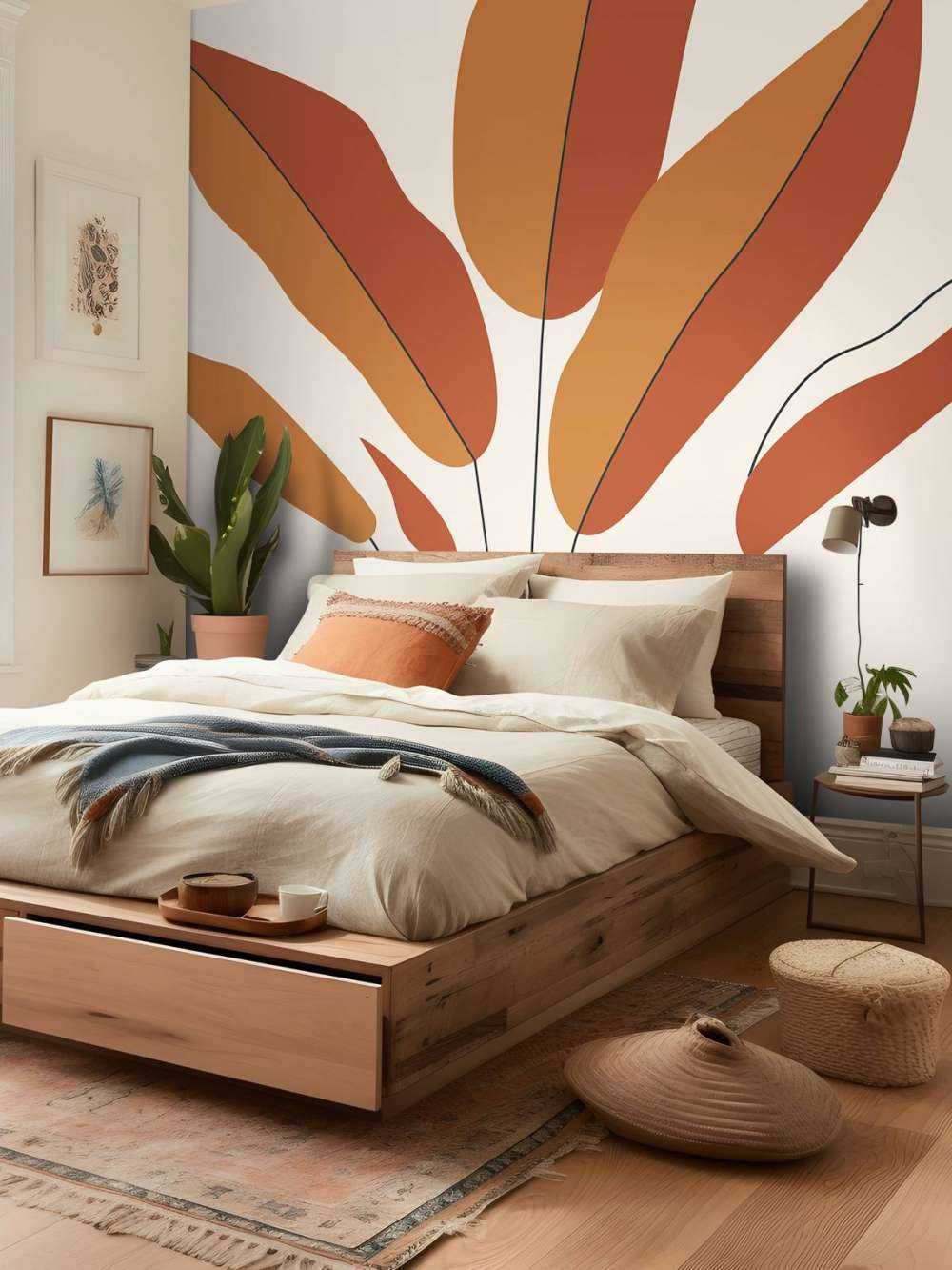 Minimalistyczna czerwona roślina