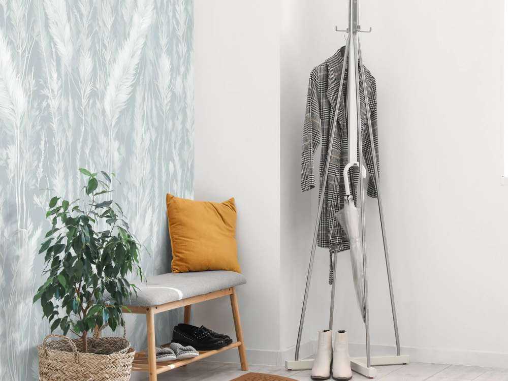 Ściana traw polnych - miętowa zieleń