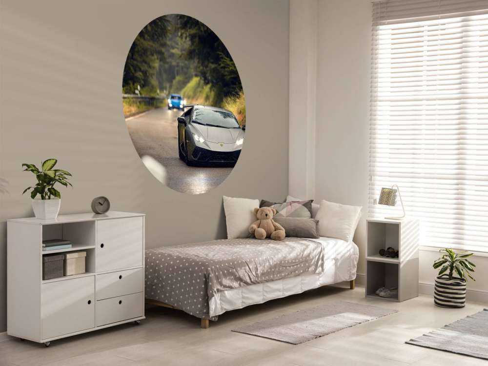 Matowy szary Lamborghini w naturze