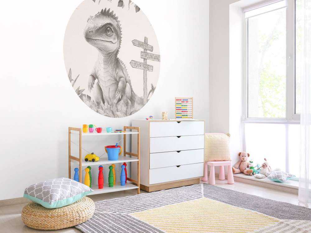 Młody spinozaur w beżowej dżungli