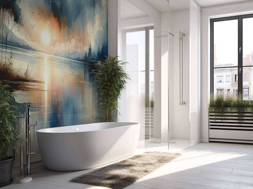 Akwaforta Abstrakcyjne Jezioro