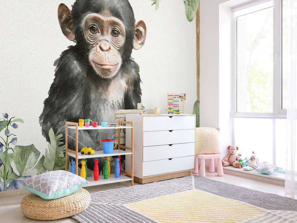 Mały szympans w dżungli