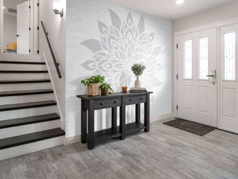 Miękki szary kwiat mandali