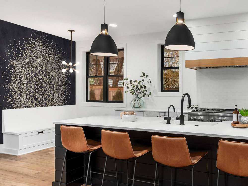 Golden Sparkling Mandala - ciemny granatowy