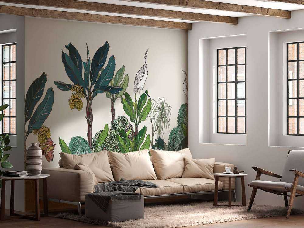 Panorama dżungli z zwierzętami