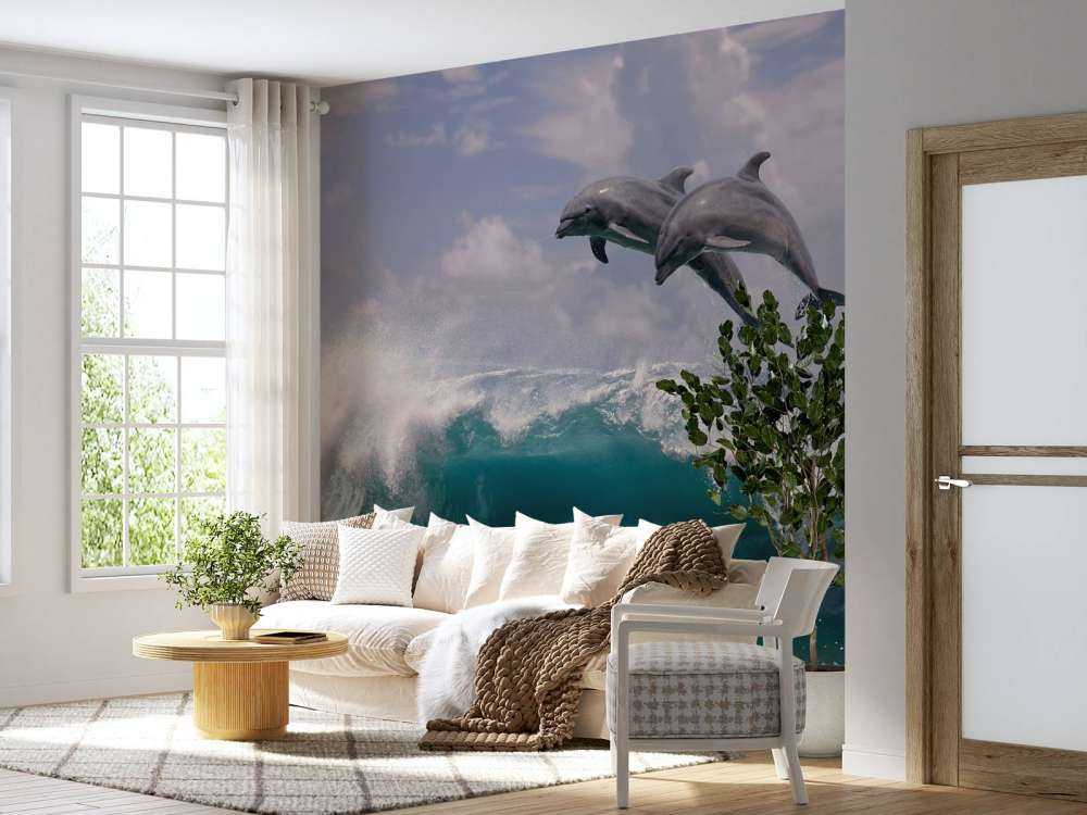 Delfiny i fale