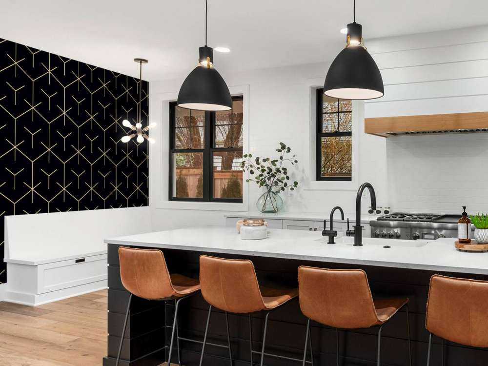 Geometryczne sześciokąty, czarne